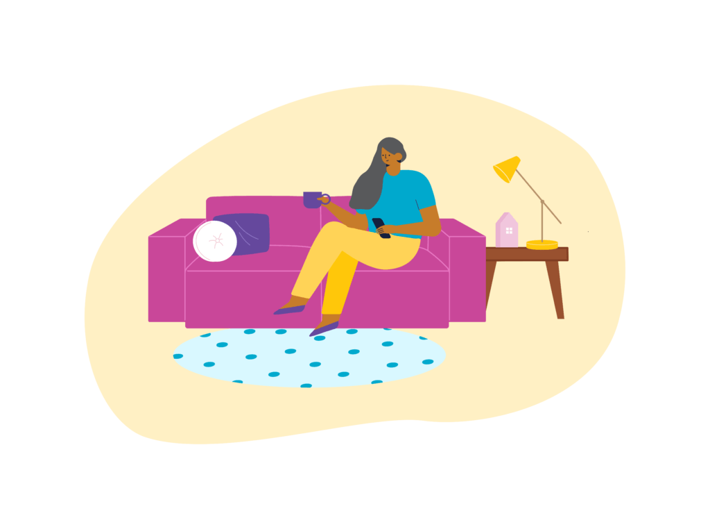 woman on couch